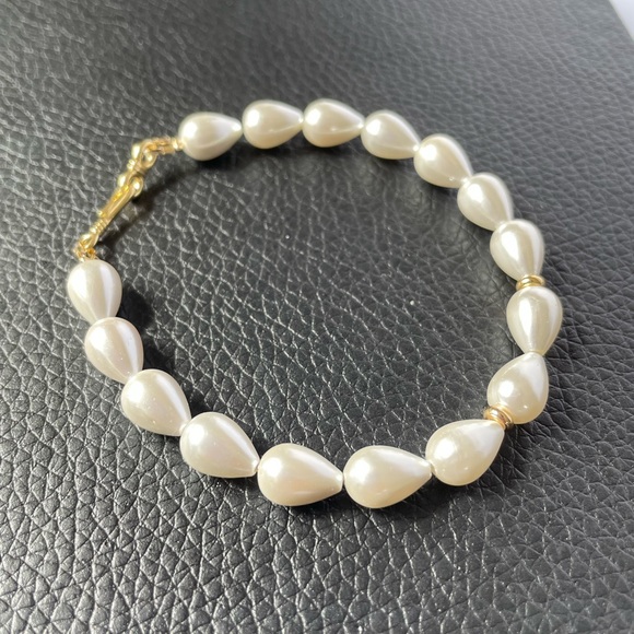 (Sold out)Gold filled Pearl bracelet, Handmade gemstone bracelet, 7.5" size. - Picture 8 of 9